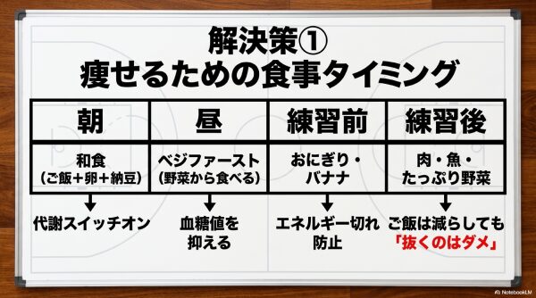 バスケ部ダイエットの食事メニュー