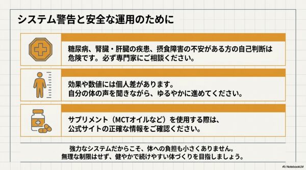 ケトジェニックダイエットの注意点