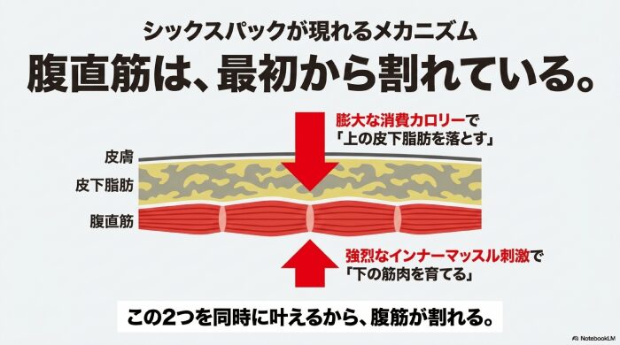 「腹筋はすでに割れている」という事実