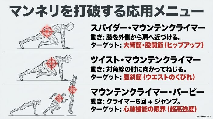 お尻や脇腹に効く応用バリエーション