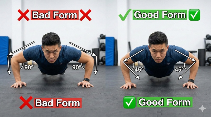 要注意！腕立て伏せのフォーム不良がどこが悪いかを見極める